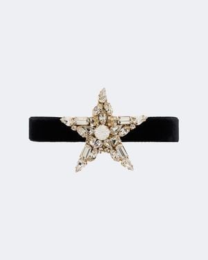 Dolce & Gabbana Star Embellished Velvet Choker - Black