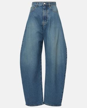Alaïa High-Rise Barrel-Leg Jeans - Blue