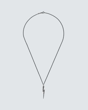 Ileana Makri Collar Thunder De Oro Blanco De 18 Ct (750/1000) Con Diamantes - Azul