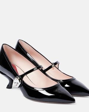 Roger Vivier Virgule Babies Patent Leather Mary Jane Pumps - Black