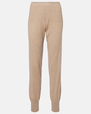 The Row Jearl Cotton And Cashmere Sweatpants - Natural