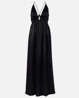 Heidi Klein Meteora Silk Satin Maxi Dress - Black