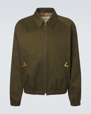 Valentino Blouson Vgold Aus Baumwoll-Gabardine - Grün