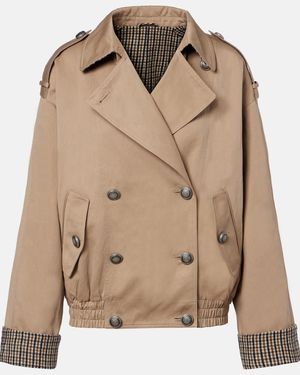 Brunello Cucinelli Jacke Aus Baumwolle Und Leinen - Natur