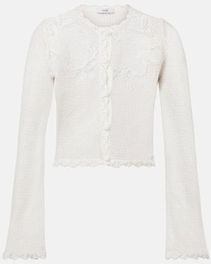 Erdem Bestickter Cardigan Aus Baumwolle - Weiß