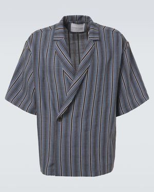 King & Tuckfield Striped Virgin Wool Shirt - Grey