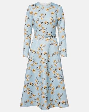 Emilia Wickstead Ucellina Floral Midi Dress - Blue