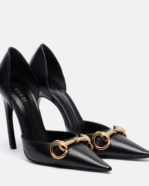 Gucci Boulevard Horsebit Leather Court Shoes - Black