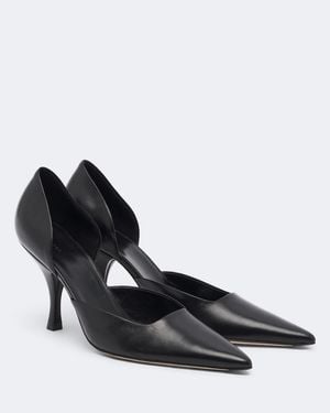The Row Delfine Leather Pumps - Black