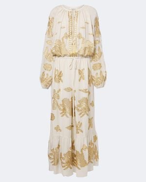 JACQUES WEI Verziertes Maxikleid - Natur