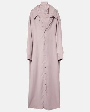 Y. Project Turtleneck Mesh-Trimmed Shirt Dress - Pink