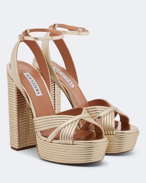 Aquazzura Plateausandalen Sundance Aus Leder - Mettallic