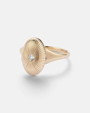 PERSÉE Anillo De Oro De 9 Ct Con Diamante - Blanco