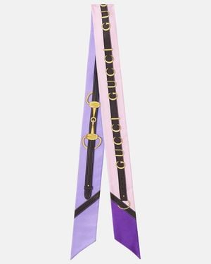 Gucci Nastro in twill di seta stampato - Viola