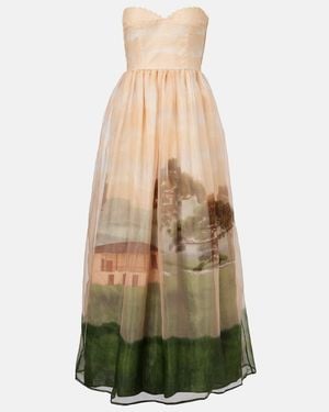 Agua Bendita Vestido De Coctel Tonia Paramo Estampado - Verde