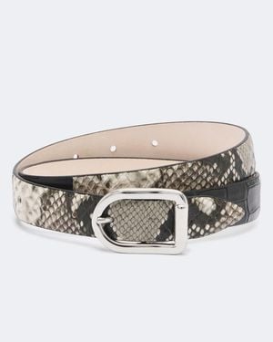 DEHANCHE Mija Snake And Croc-Effect Leather Belt - Metallic
