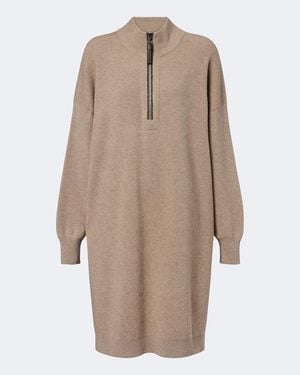 Brunello Cucinelli Minikleid Monili Aus Wolle, Kaschmir Und Seide - Braun