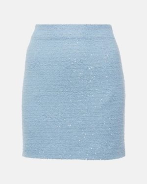 Alessandra Rich Sequined Tweed Miniskirt - Blue