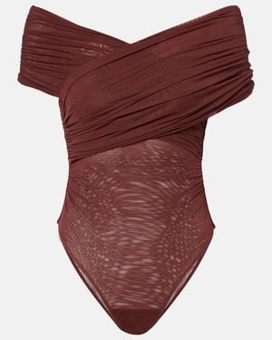 SIR. Jacques Gathered Off-Shoulder Bodysuit