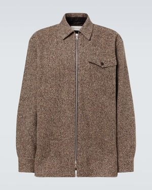 Dries Van Noten Wool And Cotton-Blend Tweed Overshirt - Brown