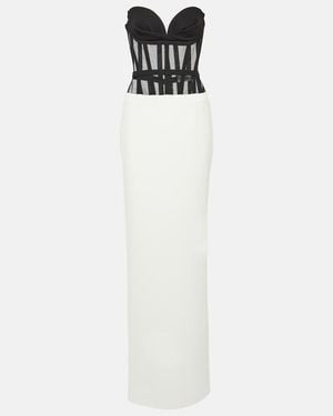Monot Vestido de fiesta de crepe con bustier - Blanco