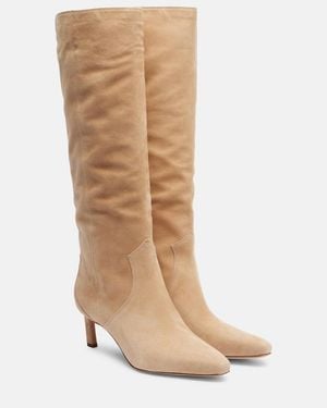 Veronica Beard Kinna 55 Suede Knee-High Boots - Natural