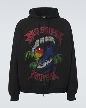 Balenciaga Sweat-Shirt A Capuche En Coton A Logo - Noir