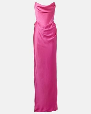 Vivienne Westwood Galaxyno Strapless Satin Corset Gown - Pink