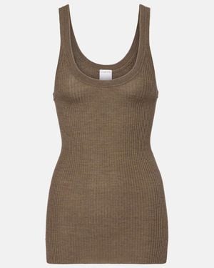 Calvin Klein Ella Ribbed-Knit Wool Tank Top - Brown