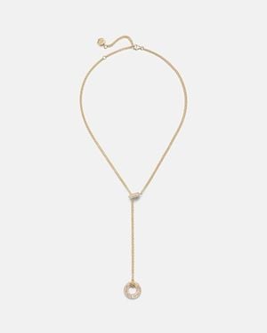 SHAY Collar Orbit Lariat De Oro De 18 Ct Con Diamantes - Blanco