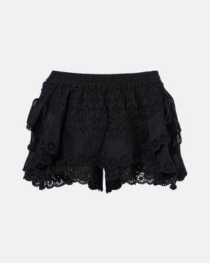 Isabel Marant Neis Cotton And Silk Shorts - Black