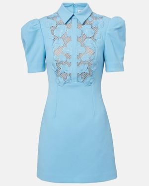 Rebecca Vallance Skye Lace-Trimmed Crepe Minidress - Blue