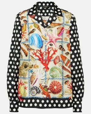 Dolce & Gabbana Capri Printed Silk Shirt - Black