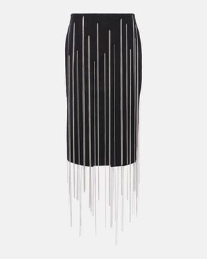 Victoria Beckham Chain-Detail Midi Skirt - Black