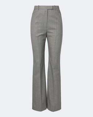 McQueen Wool Straight Trousers - Grey