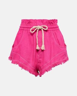 Isabel Marant Talapiz High-Rise Silk Shorts - Pink