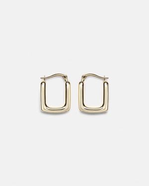 STONE AND STRAND Squared Off 14Kt Hoop Earrings - Metallic