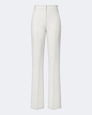 Max Mara Elegante Cady Straight-Leg Pants - White