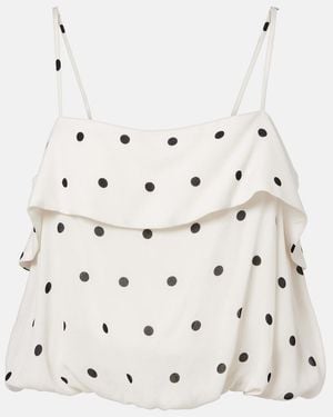 Adriana Degreas Polka-Dot Crop Top - Natural