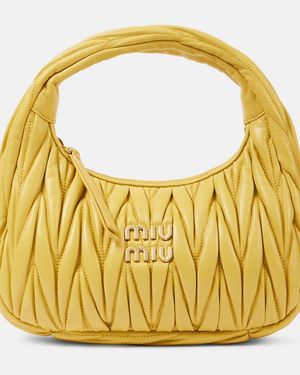 Miu Miu Wander Small Matelasse Leather Shoulder Bag - Yellow