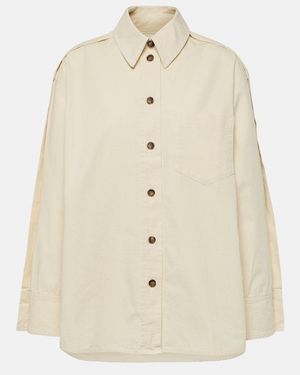 Victoria Beckham Oversized Cotton Shirt - Natural