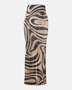 PUCCI Marmo Tulle Maxi Skirt - Metallic