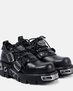 Rabanne X New Rock Botas De Piel Adornadas - Negro