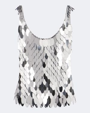Rabanne Sequin-Embellished Top - White