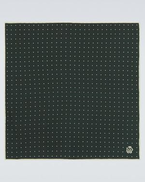 dunhill Bufanda De Sarga De Seda Con Lunares - Verde
