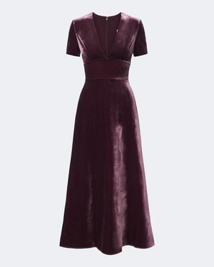 Elie Saab Midikleid Aus Samt - Lila