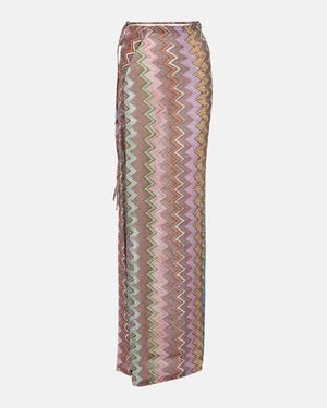 Missoni Zigzag Lame Wrap Skirt - Brown