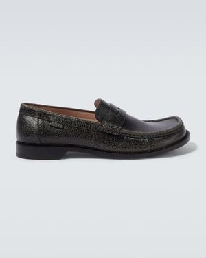 Loewe Campo Leather Penny Loafers - Black