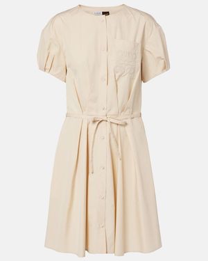 Loewe Paula's Ibiza Anagram Cotton Poplin Shirt Dress - Natural