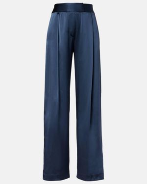 The Sei High-Rise Silk Wide-Leg Pants - Blue